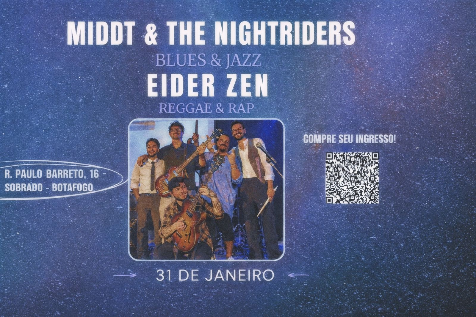 middt & the nightriders + Eider Zen e Banda em Rio de Janeiro - Sympla