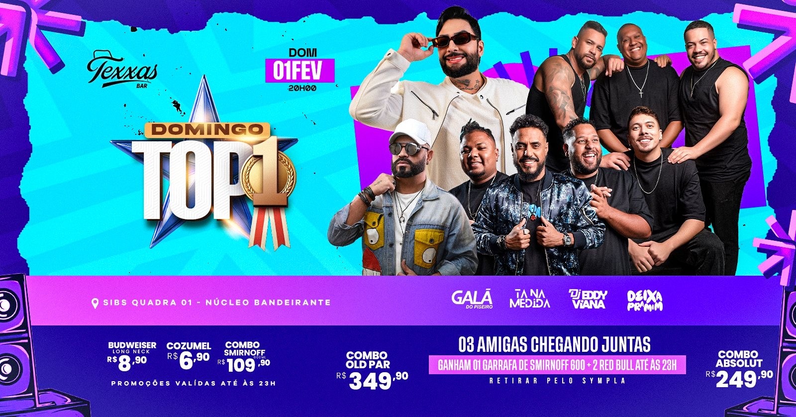 TEXXAS BAR |  DOMINGO TOP 1 - MESA DE PAGODE | GRUPO TA NA MEDIDA e CONVIDADOS - GALÃ DO PISEIRO - Brasília, DF