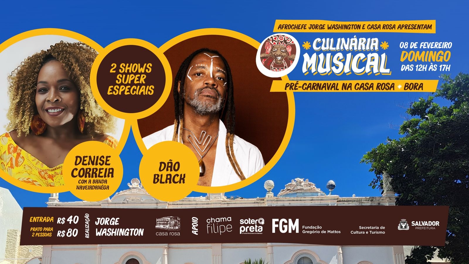 Culinária Musica (08 FEV)|Denise Correia e Dão Black - Salvador, BA