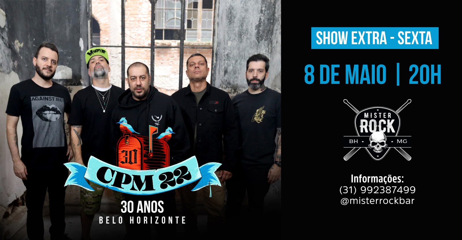 CPM 22 em Belo Horizonte - Turnê Especial de 30 Anos - Show Extra