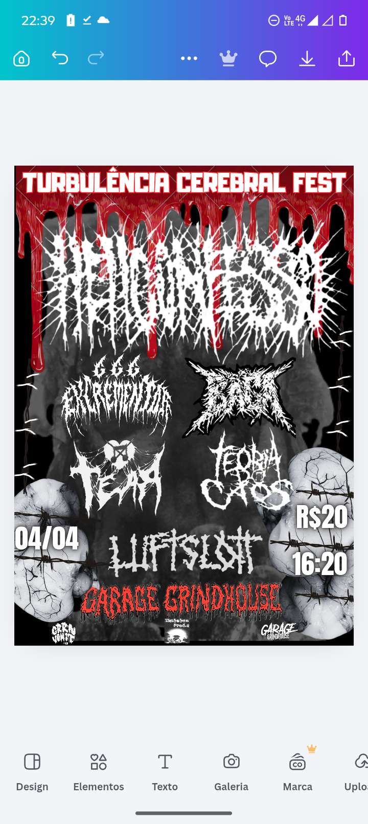 04/04 - TURBULÊNCIA CEREBRAL FEST / GARAGE GRINDHOUSE - RJ - Rio de Janeiro, RJ