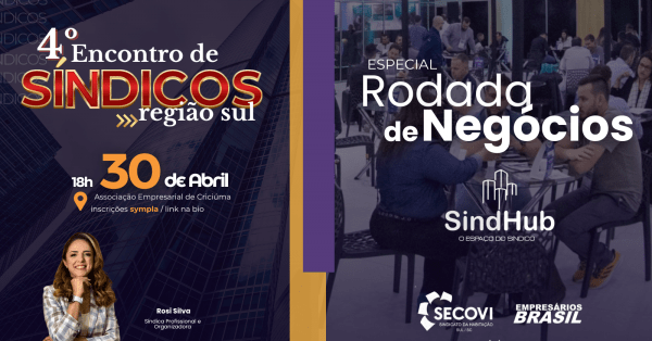 Imagem do evento 4º Encontro de Síndicos Criciúma - ESPECIAL RODADA DE NEGÓCIOS (30/04/2026)