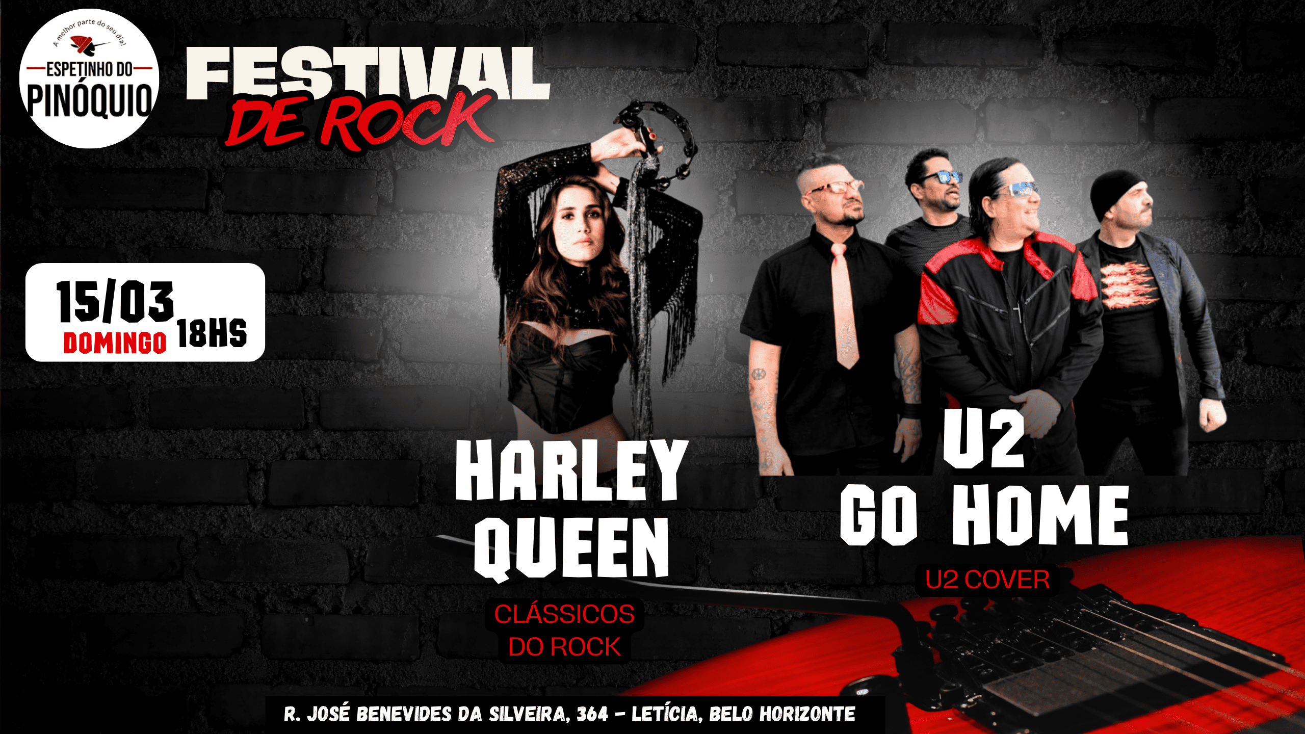 FESTIVAL DE ROCK - COM HARLEY QUEEN E U2 GO HOME - Belo Horizonte, MG