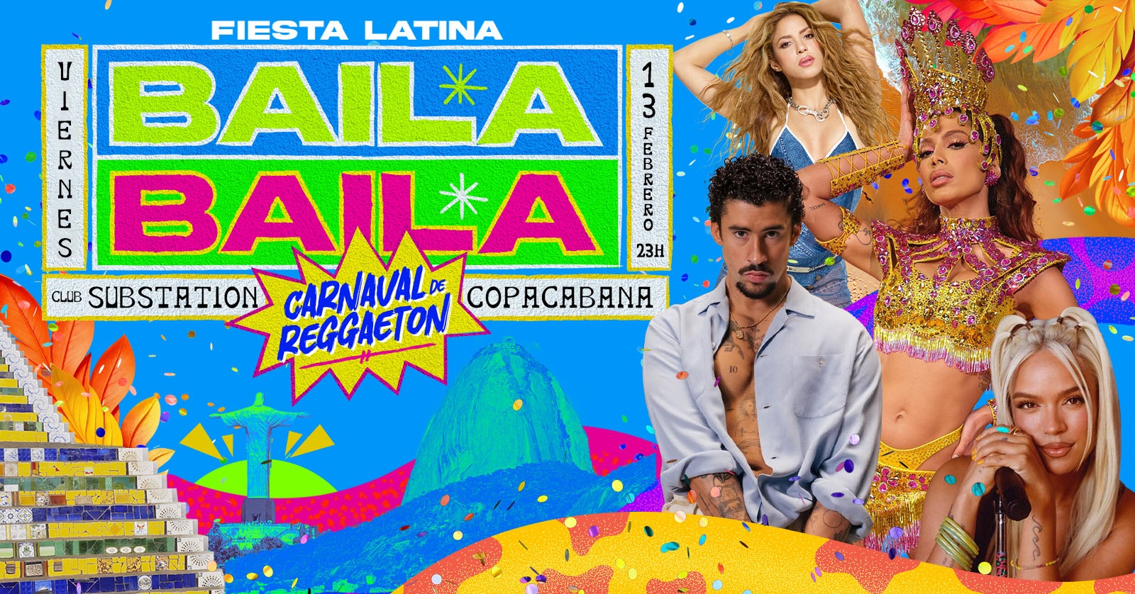 Fiesta Latina Baila Baila |Carnaval de Reggaeton | Copacabana | 13 Febrero | 23h - Rio de Janeiro, RJ