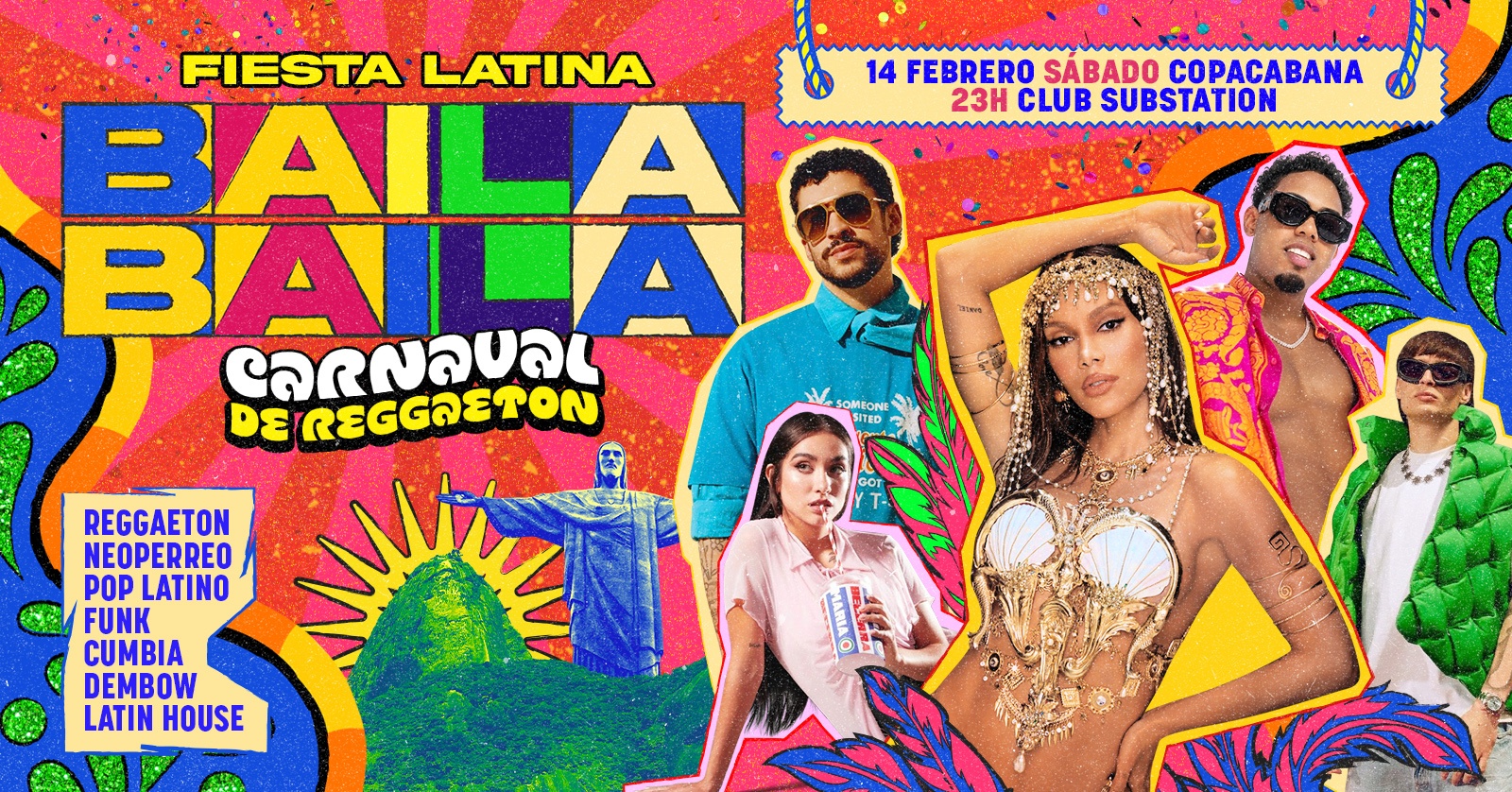 Fiesta Latina Baila Baila |Carnaval de Reggaeton | Copacabana | 14 Febrero | 23h - Rio de Janeiro, RJ