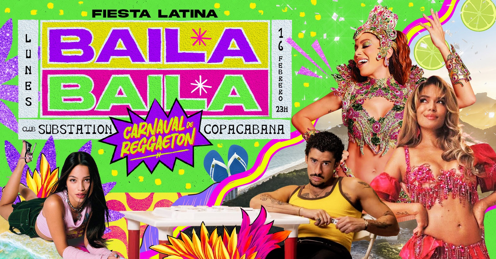 Fiesta Latina Baila Baila |Carnaval de Reggaeton | Copacabana | 16 Febrero | 23h - Rio de Janeiro, RJ