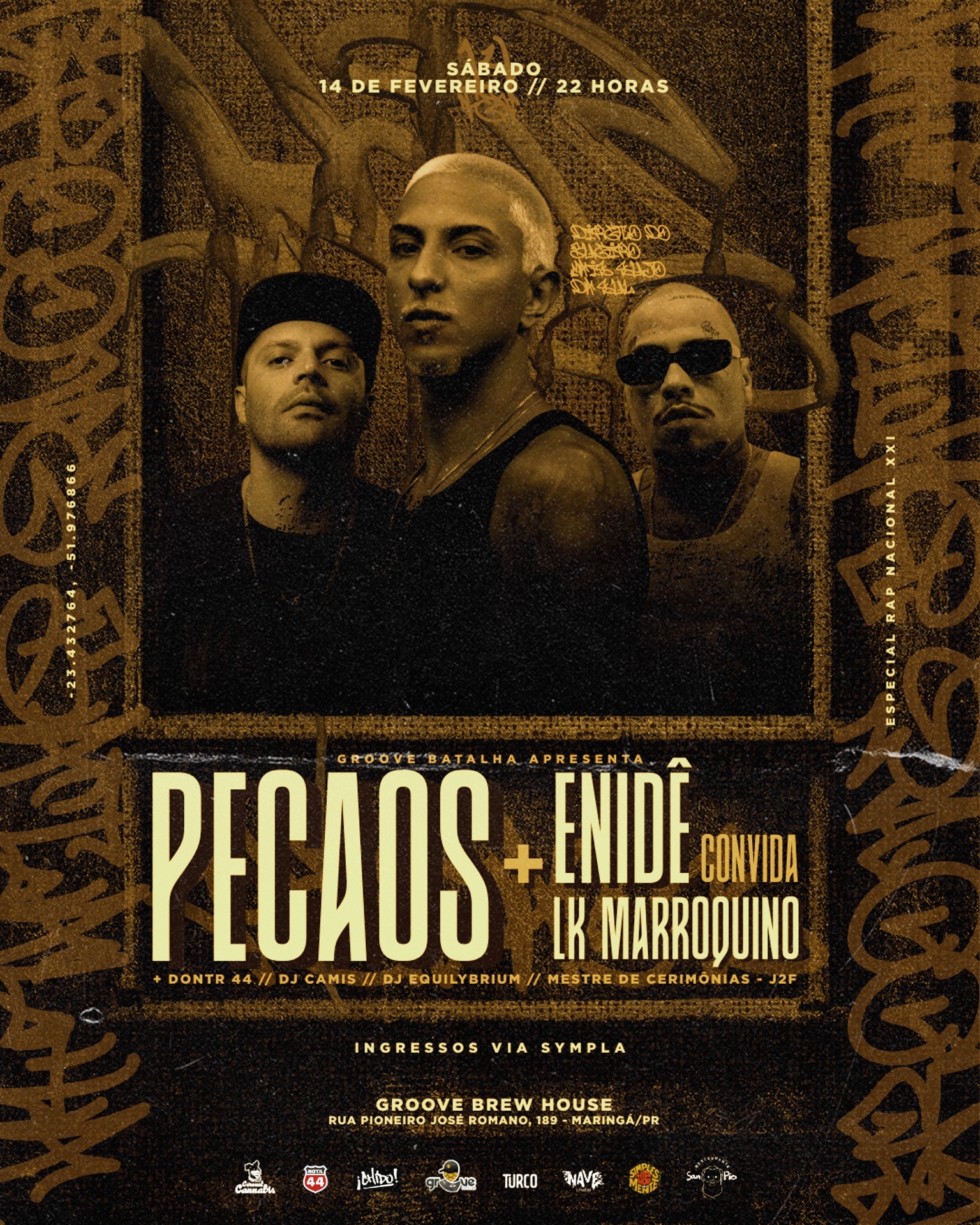 Image for the event: RAP NACIONAL XXI PECAOS/ LK MARROQUINO & ENIDE MC