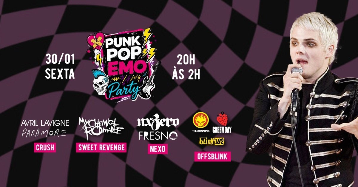 PUNK 25th セット 30.01 - Punkpop Emo Party: My Chemical Romance, Paramore, Avril