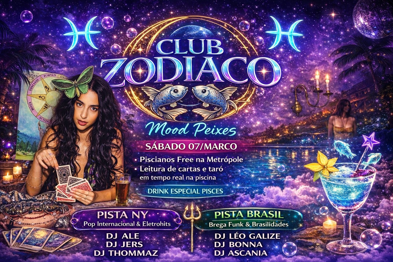 CLUB ZODÍACO Peixes - Sábado - 07/Março - Recife, PE