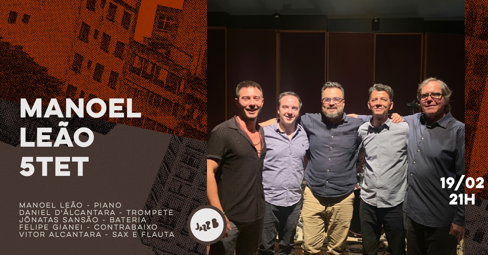 MANOEL LEÃO 5TET no JazzB (QUINTA 19/FEV/26) - São Paulo, SP