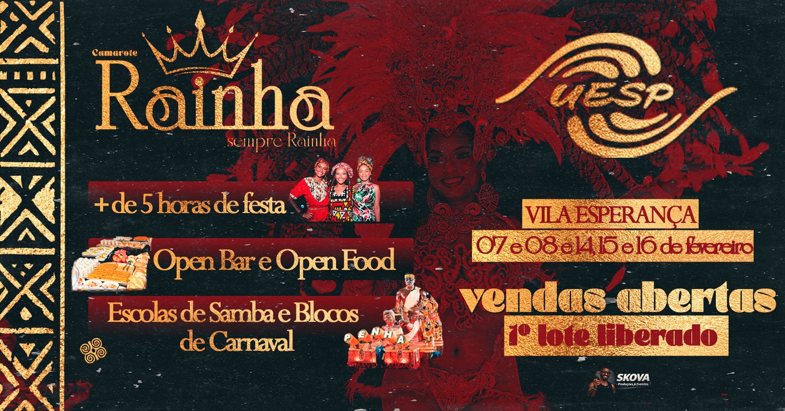 Camarote Rainha sempre Rainha - Carnaval UESP 2026 | Vila Esperança - São Paulo, SP