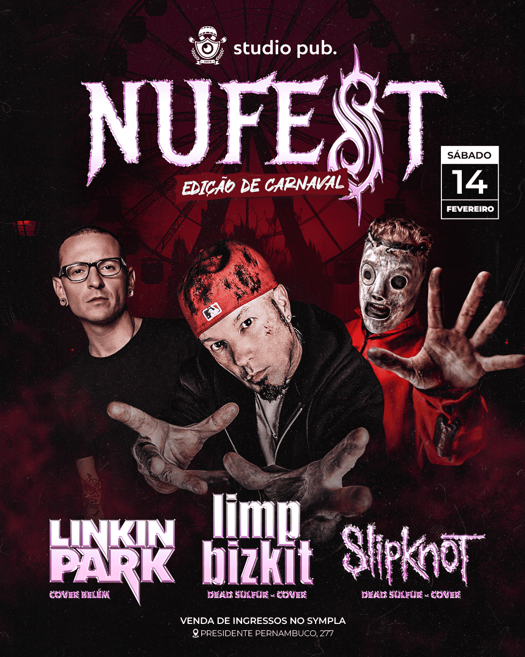 NUFEST | EDIÇÃO DE CARNAVAL #2 @StudioPub 14/02 - Belém, PA