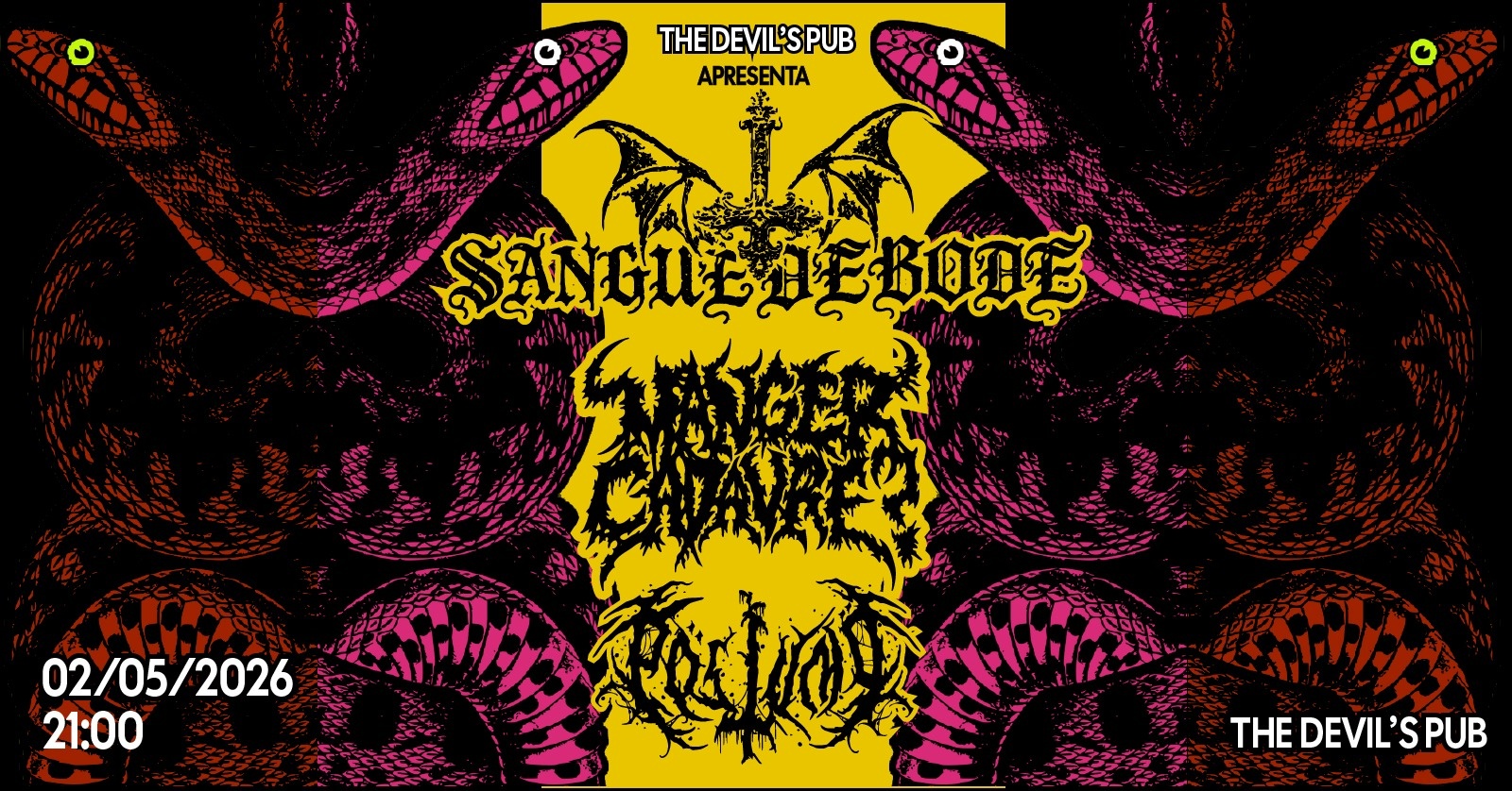 SANGUE DE BODE, MANGER CADAVRE? e PÖSTVMÖ no The Devil´s Pub em Sorocaba - Sorocaba, SP