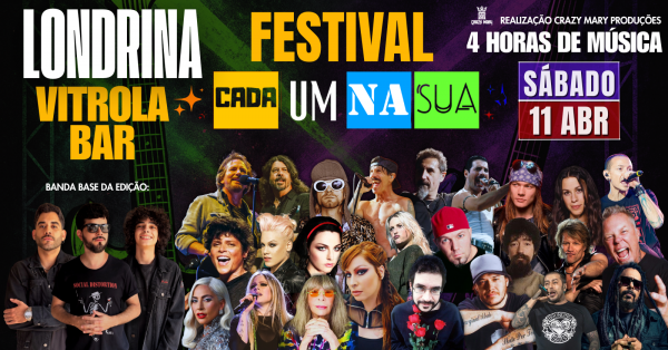 Imagem do evento Festival Cada Um Na Sua em Londrina - Sábado (11/04/2026)