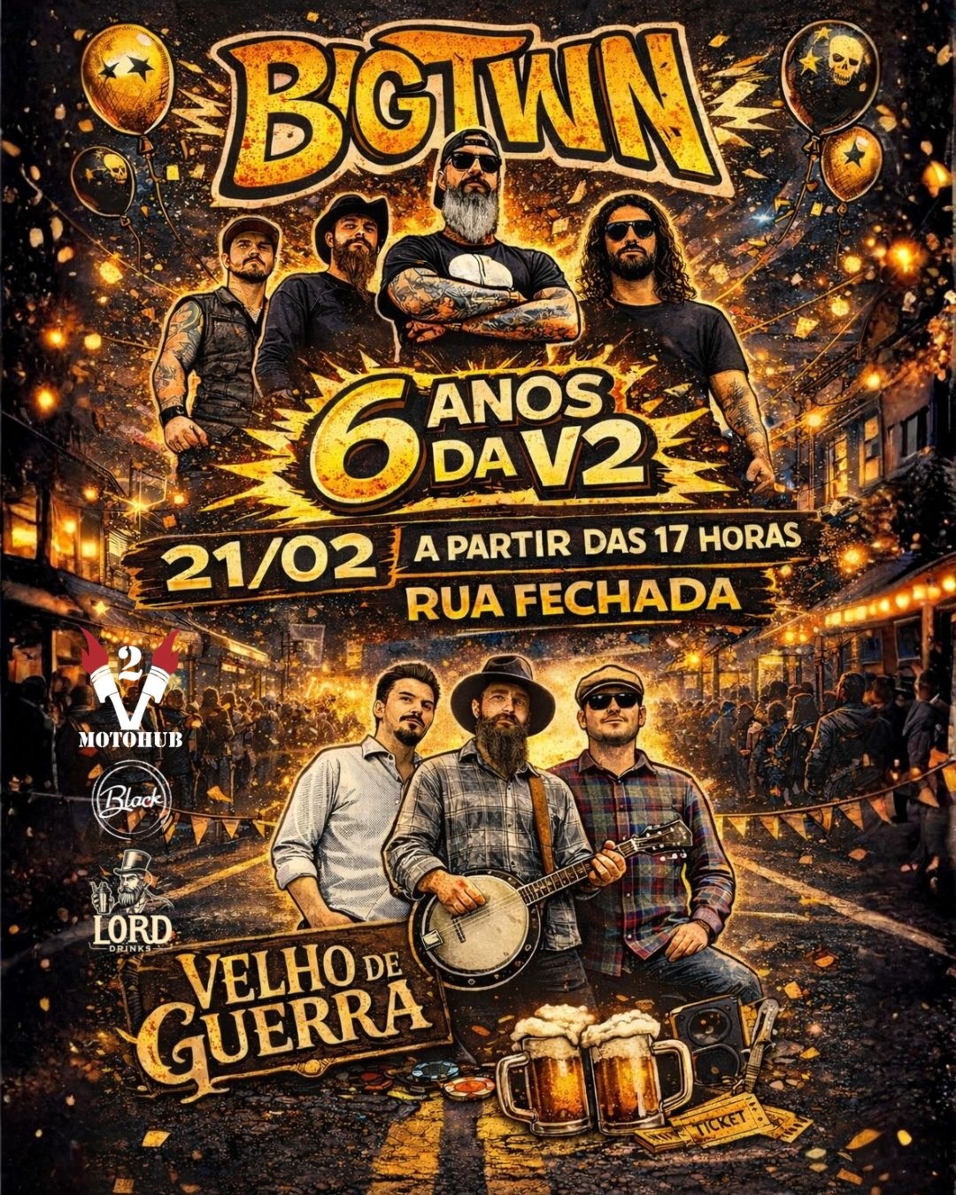 V2 6 ANOS - VELHO DE GUERRA E BIG TWIN - Caxias do Sul, RS