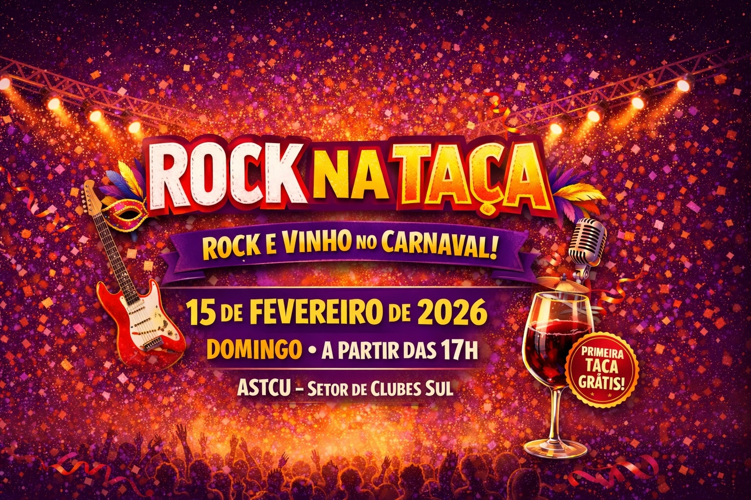 Rock na Taça - Pop Rock e Vinho no carnaval - Brasília, DF