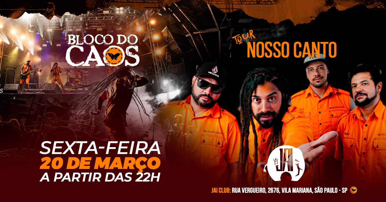 Bloco do Caos na Jai Club em São Paulo | Turnê Nosso Canto - 20/03/26 - São Paulo, SP