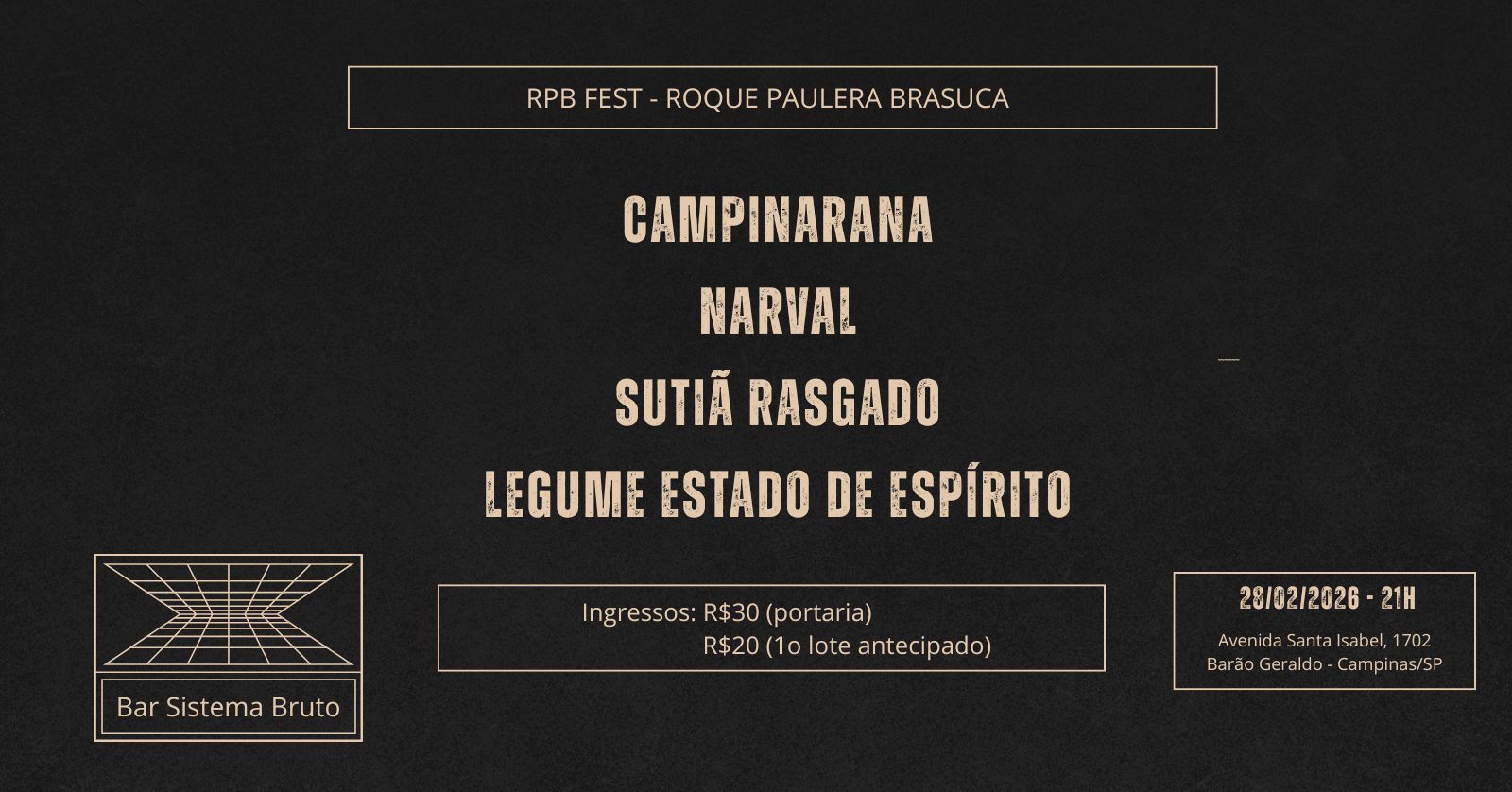 RPB FEST - ROQUE PAULERA BRASUCA - Campinas, SP