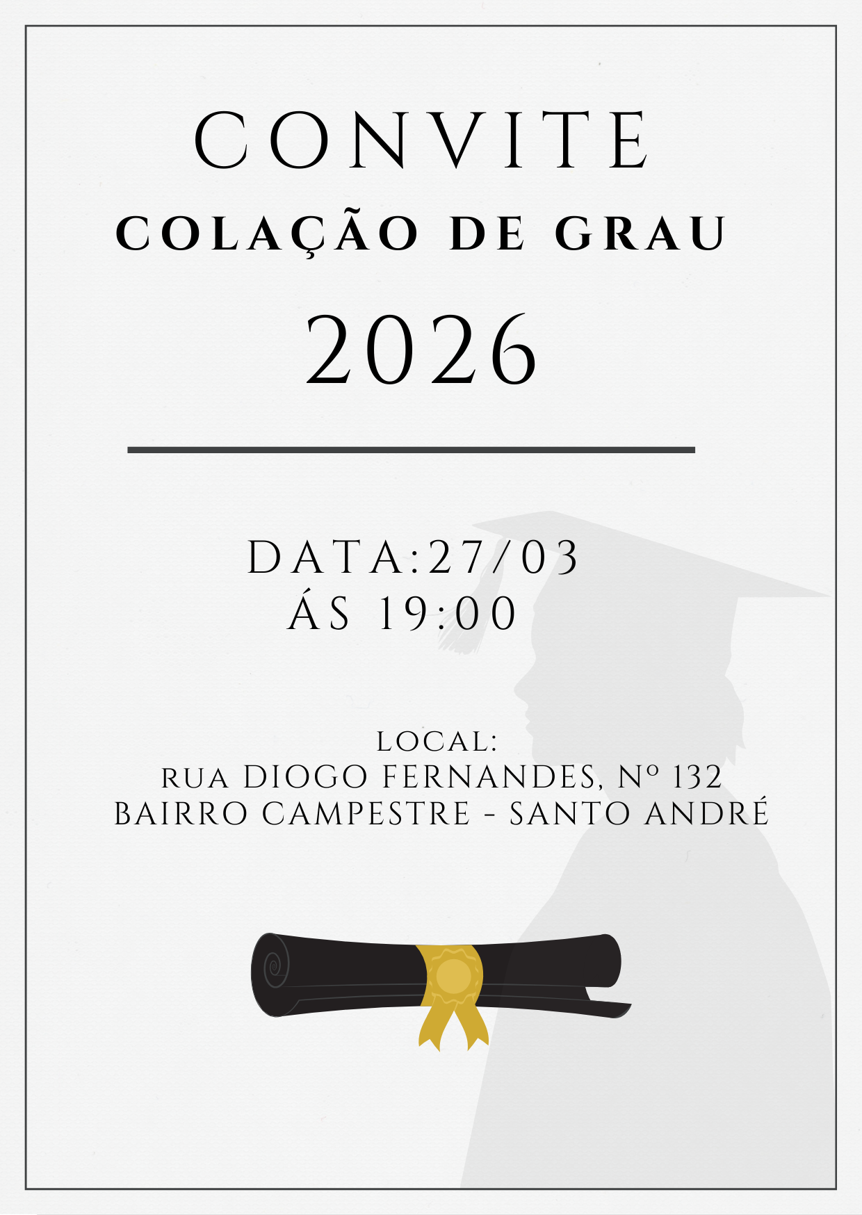 COLAÇÃO DE GRAU - 27/03/2026 - Santo André, SP