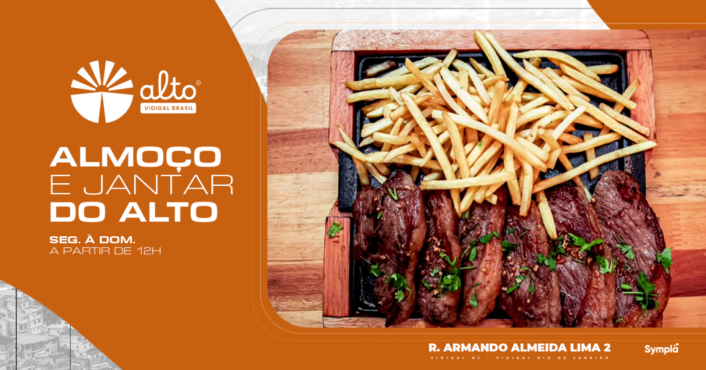 ALMOÇO E JANTAR NO ALTO VIDIGAL BRASIL