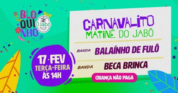 Imagem do evento Bloquinho do Jabô (Terça) - Matinê