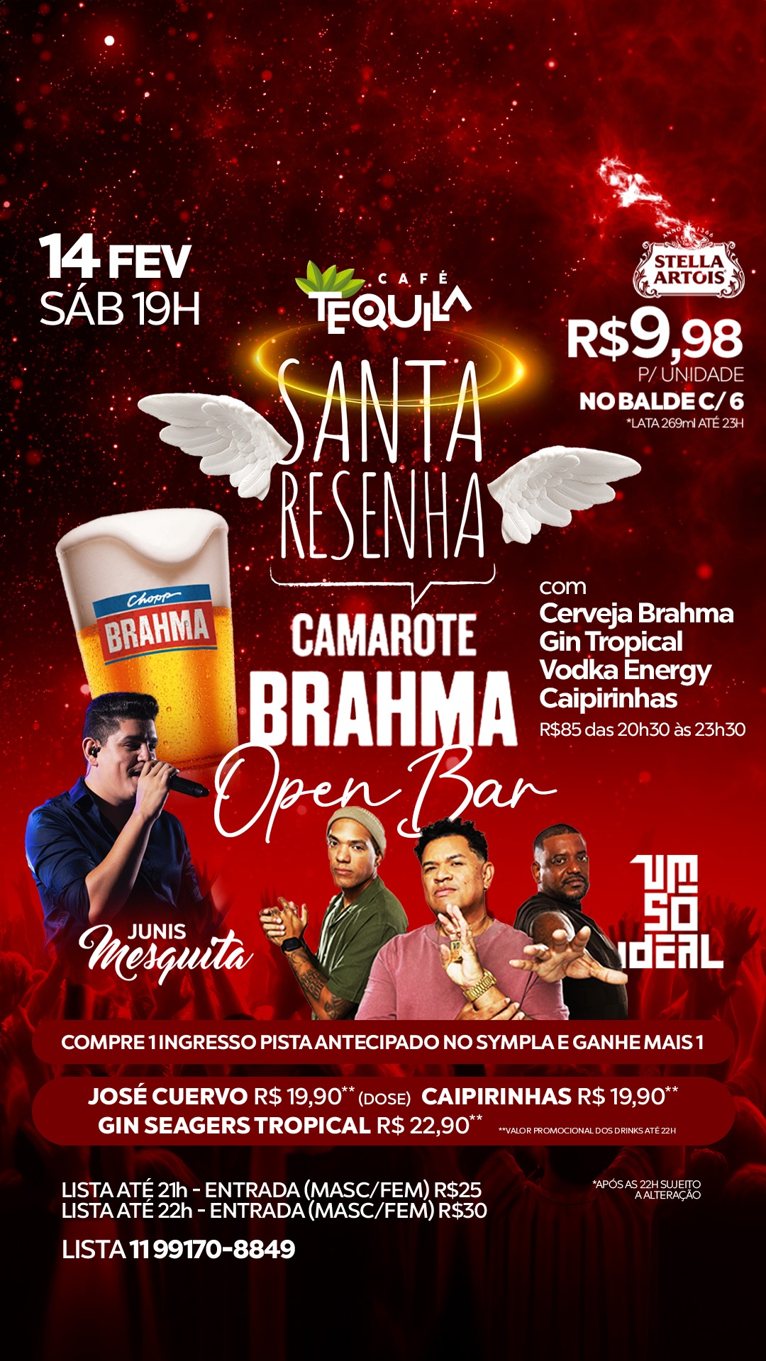 Santa Resenha e Camarote Brahma Open Bar - Jundiaí, SP