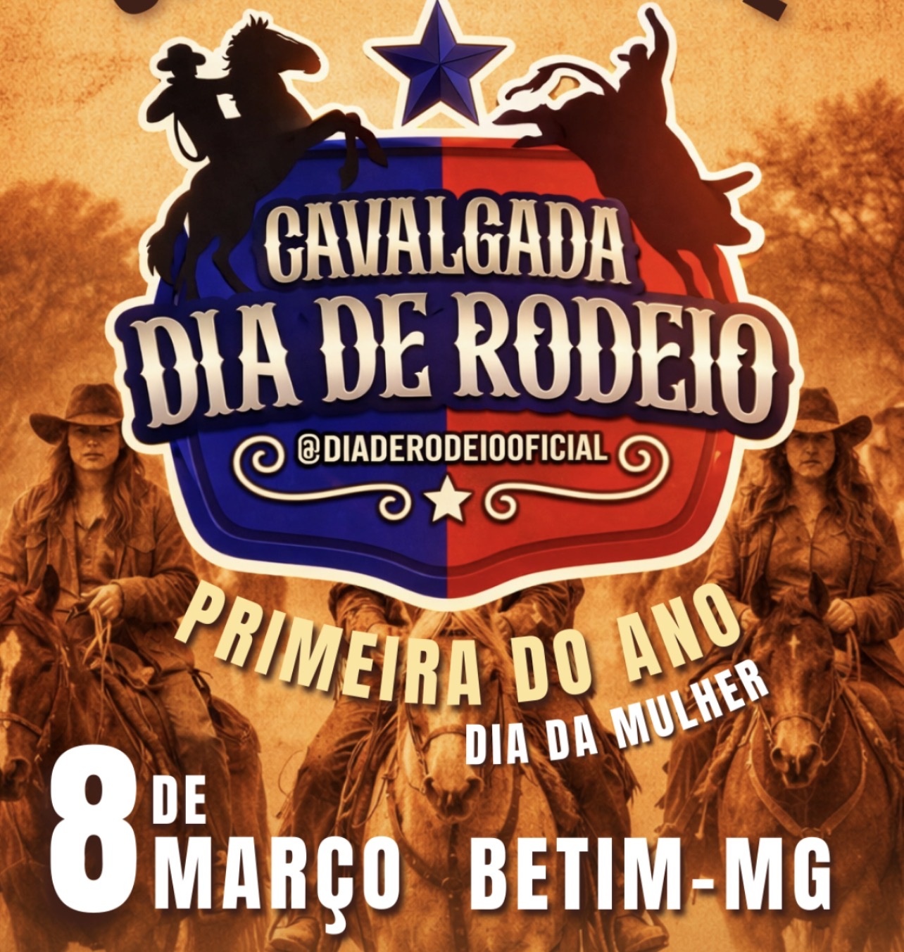 CAVALGADA DIA DE RODEIO 1ª DO ANO 08/03/2026 DIA DA MULHER - Betim, MG