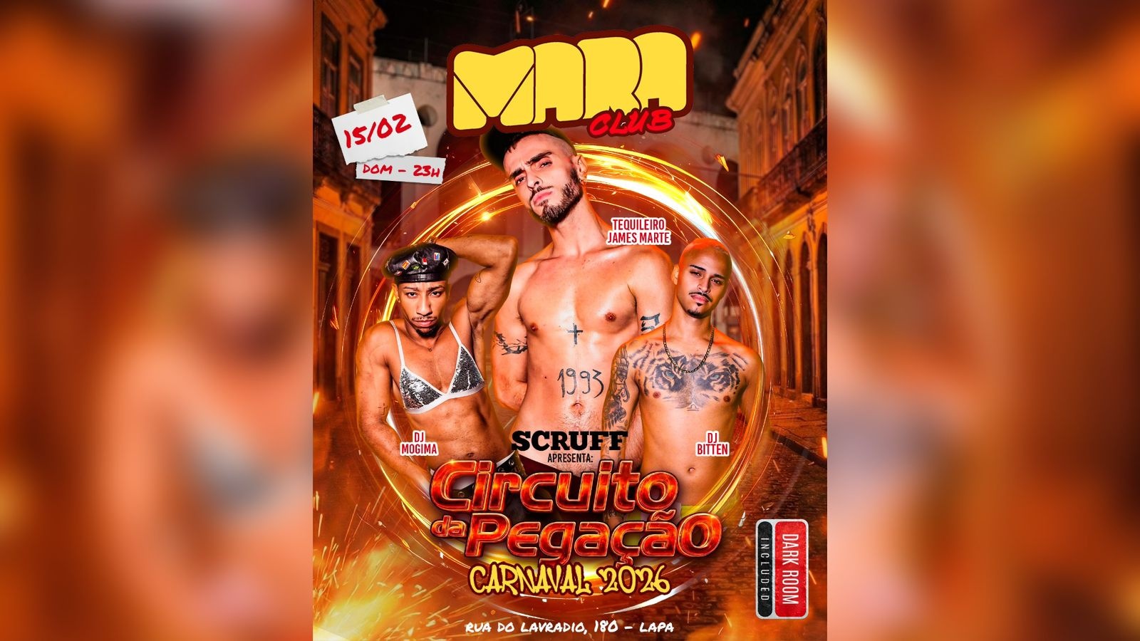 Mara Club| Circuito da Pegação by Scruff| Domingo, 15 de Fevereiro - 23h