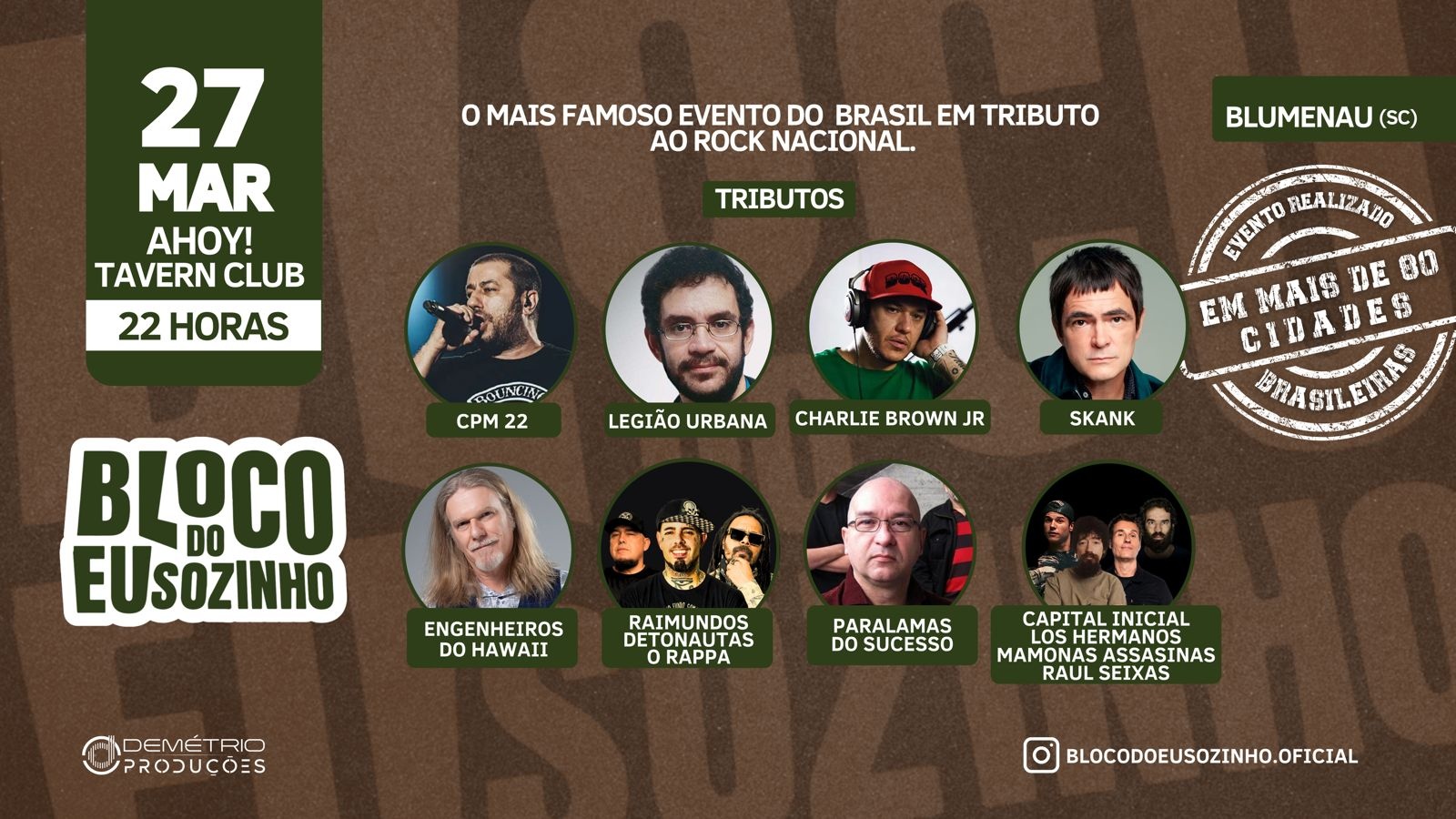 [RESERVAS DE MESA] BLOCO DO EU SOZINHO no Ahoy! Tavern Club - Blumenau, SC