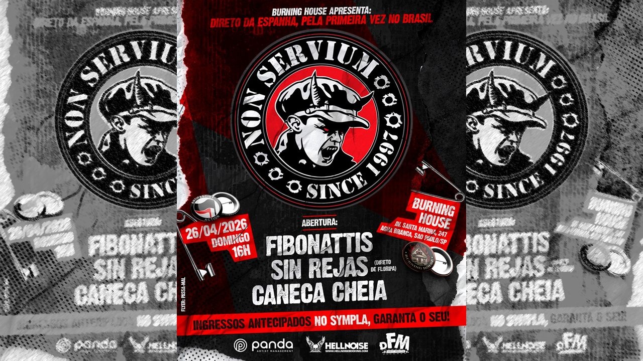 NON SERVIUM NA BURNING HOUSE COM FIBONATTIS, SIN REJAS e CANECA CHEIA