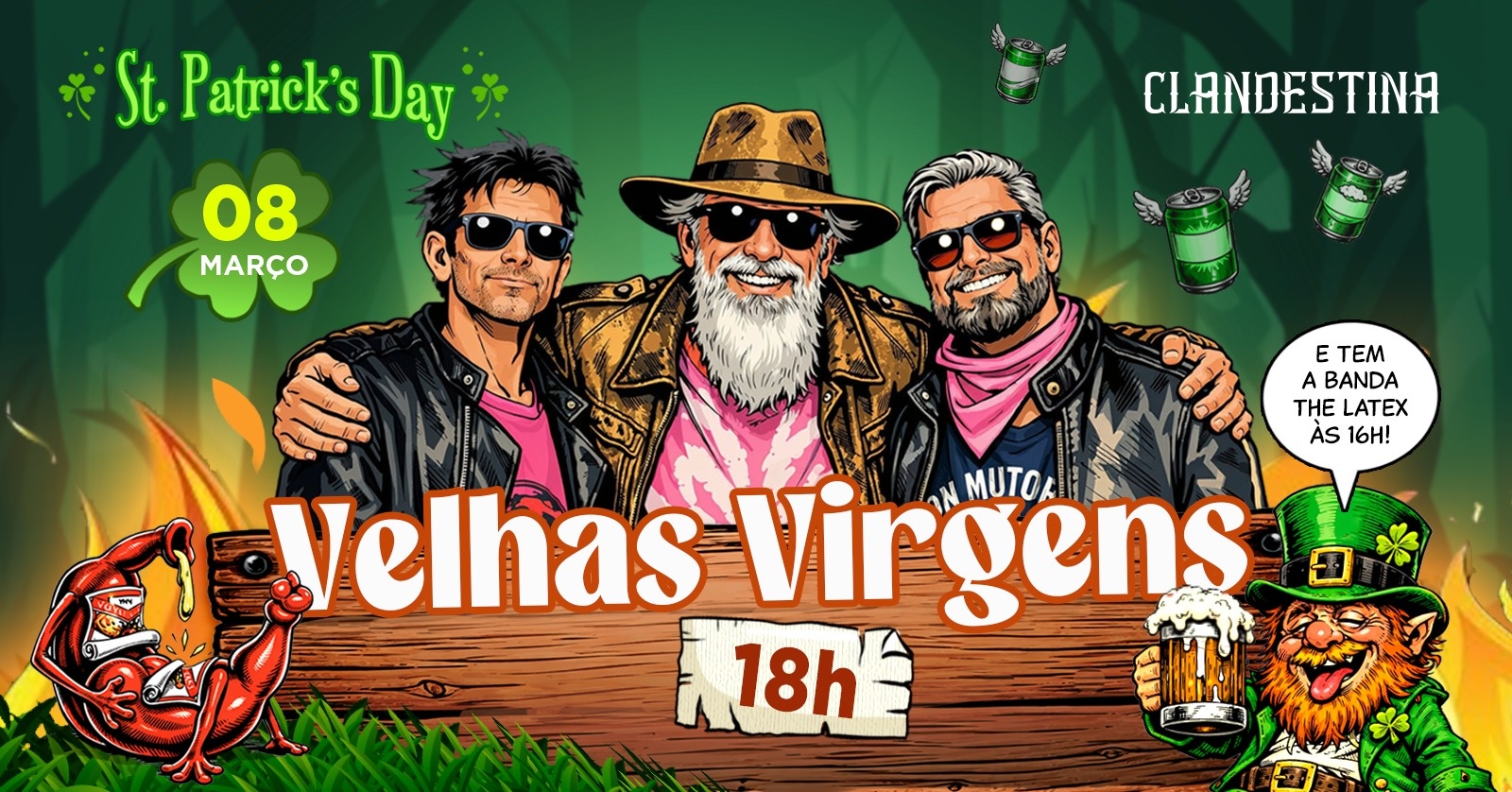 St. Patricks Day na Clandestina - com Velhas Virgens em Estância Velha
