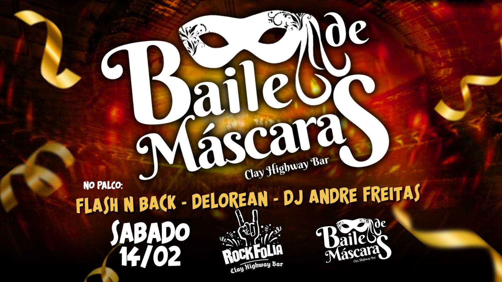 BAILE DE MÁSCARA flashbacks com as bandas DELOREAN + FLASH N BACK