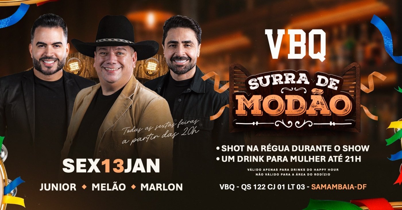 SEXTA DO VBQ - SURRA DE MODÃO - 13/02 em Brasília - Sympla