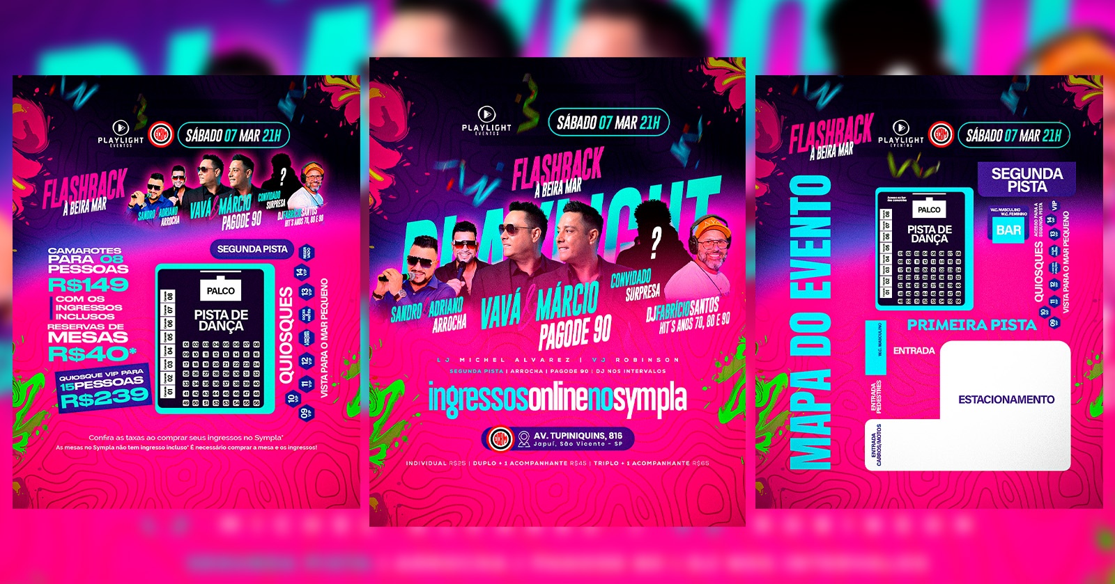 Flashback à Beira Mar - Vavá e Márcio em São Vicente