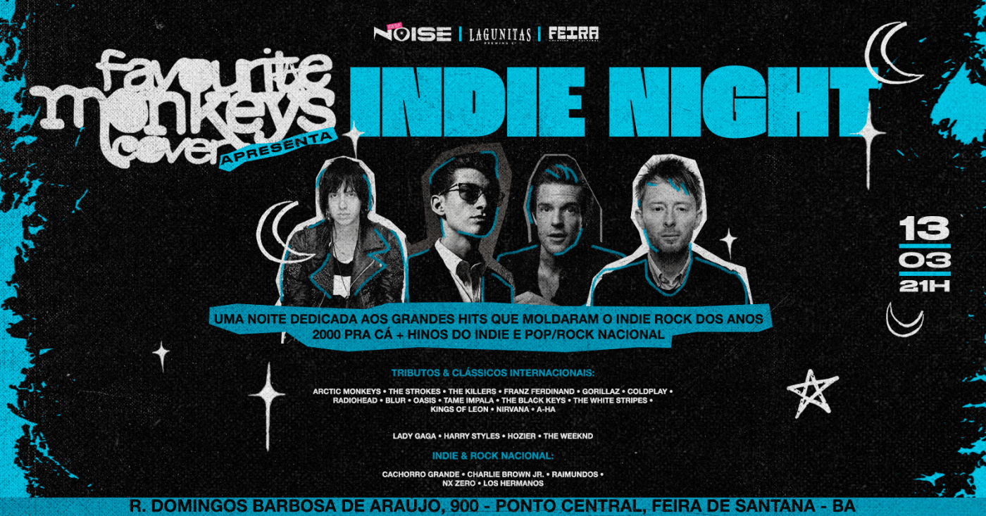 Favourite Monkeys Cover apresenta INDIE NIGHT em Feira de Santana