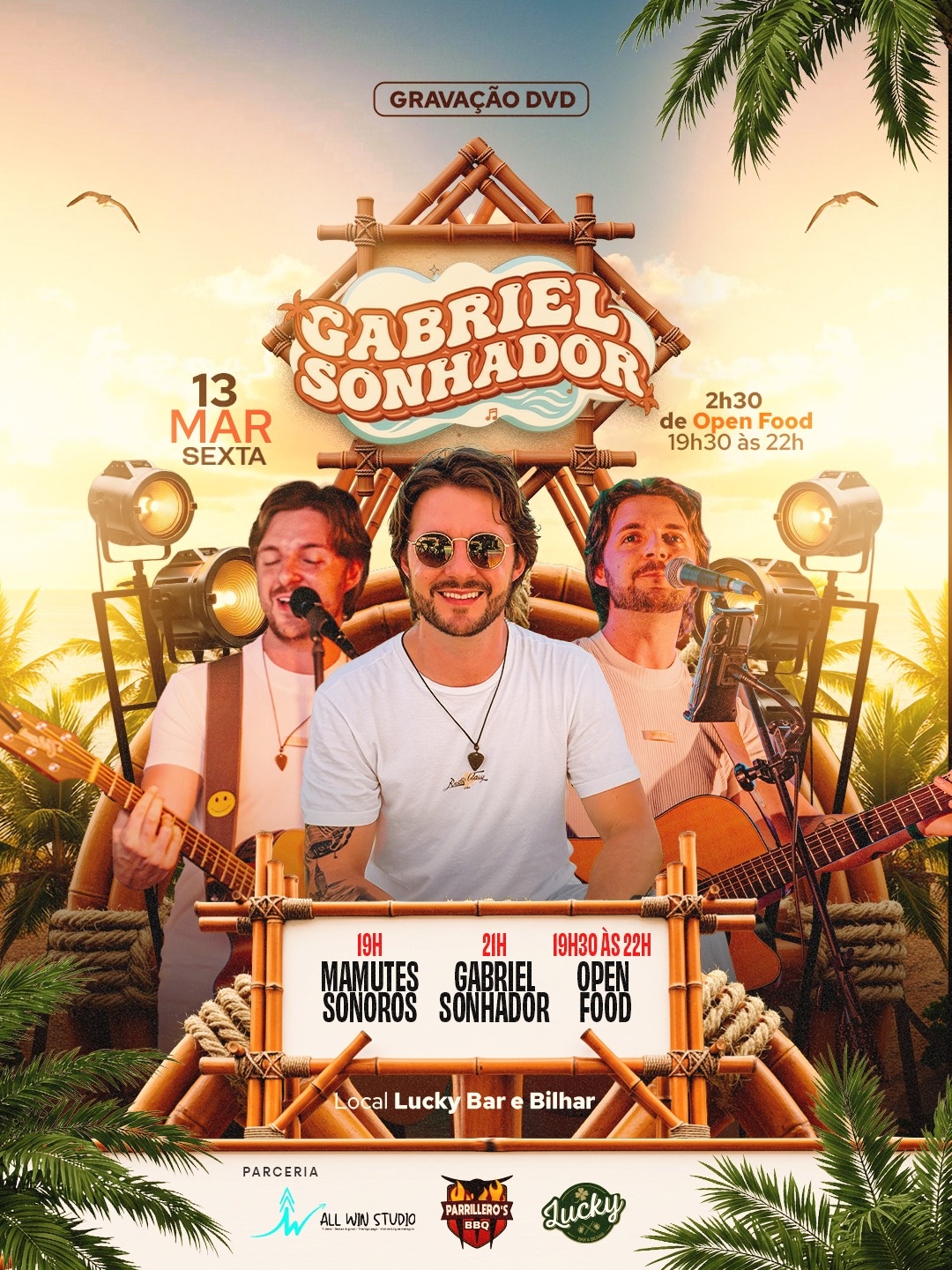 Gravação DVD Gabriel Sonhador 13/03 - Lucky Bar e Bilhar +