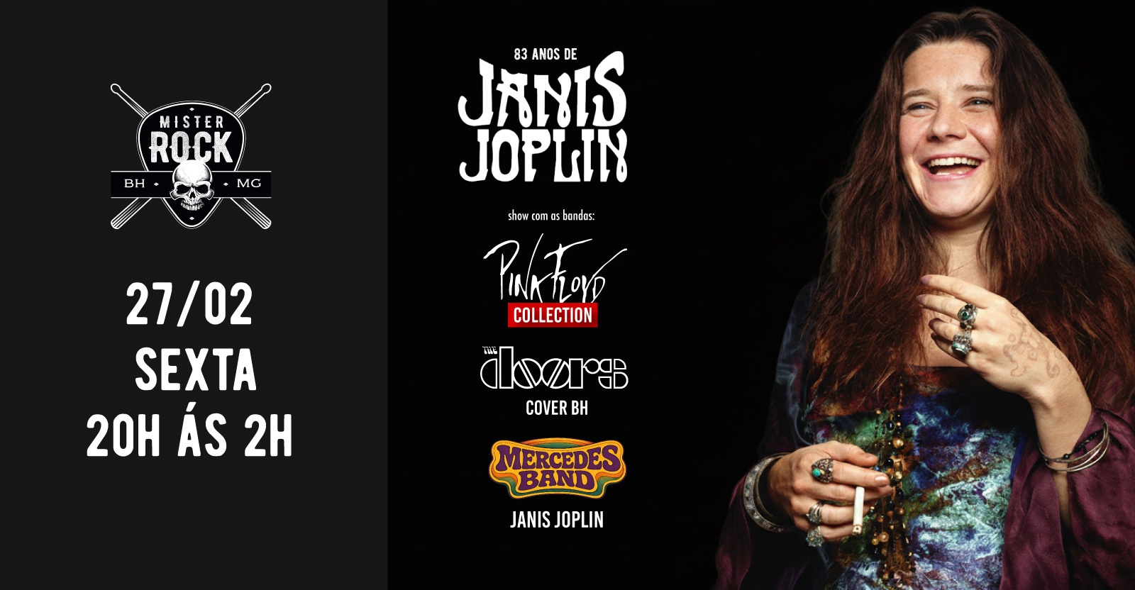 27.02 - 83 anos sem Janis Joplin: Pink Floyd, The Doors e Janis 27.02 - 83 anos sem Janis Joplin: Pink Floyd, The Doors e Janis