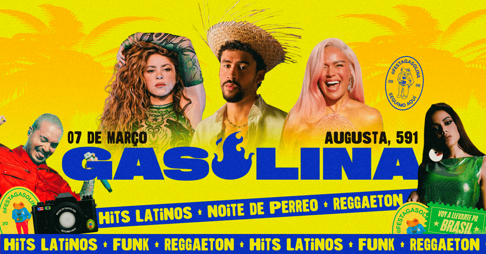 Gasolina: Noite de Perreo | Reggaeton, Funk y Música Latina na Augusta | Sábado 07.03