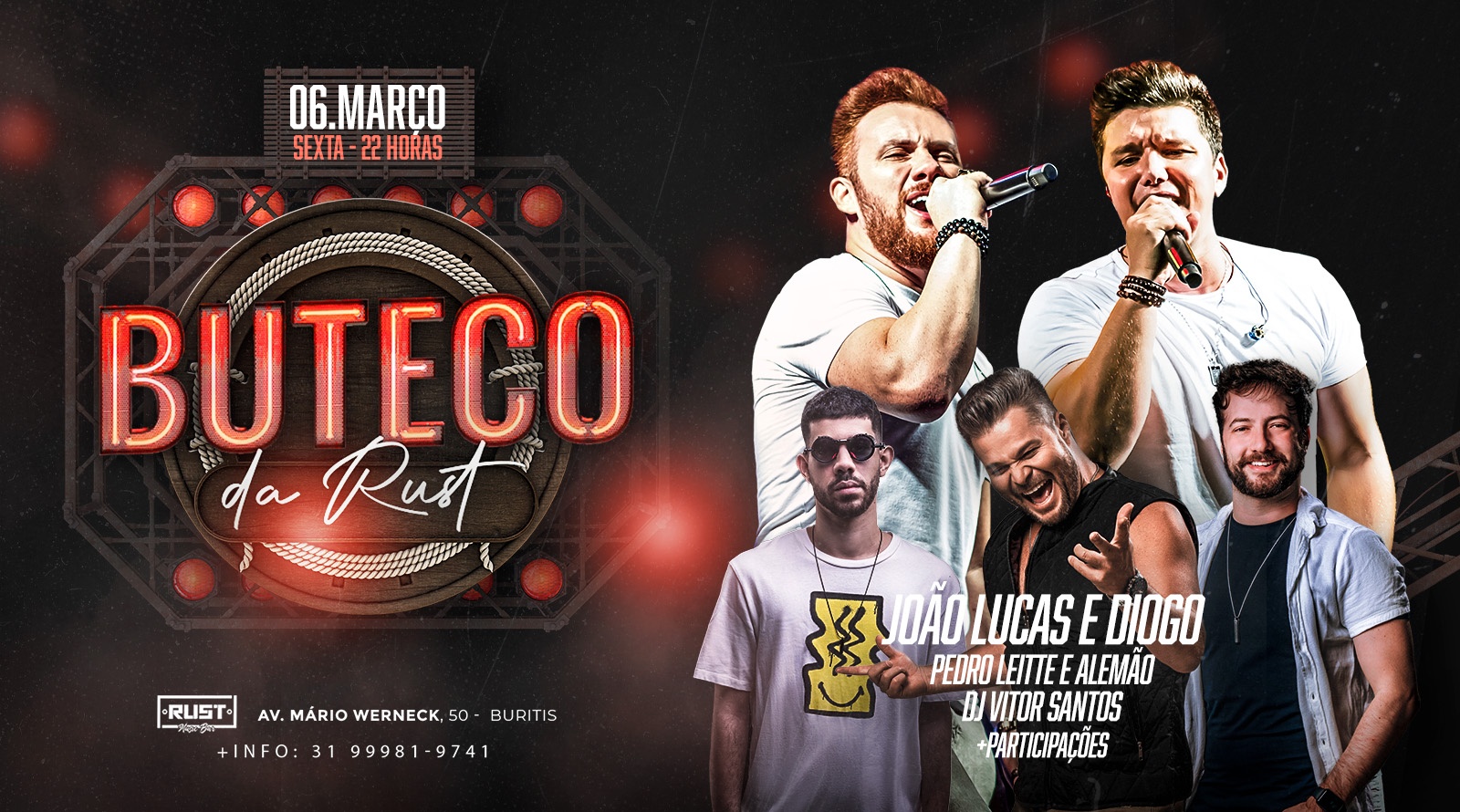 Buteco na Rust | Rust Music Bar | 06 Mar | 22H em Belo Horizonte