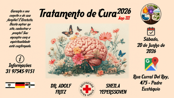 Imagem do evento 20 JUN 2026 - 3º Tratamento de Cura Espiritual {com Dr. Adolph Fritz/Sheila Yeperssoven}