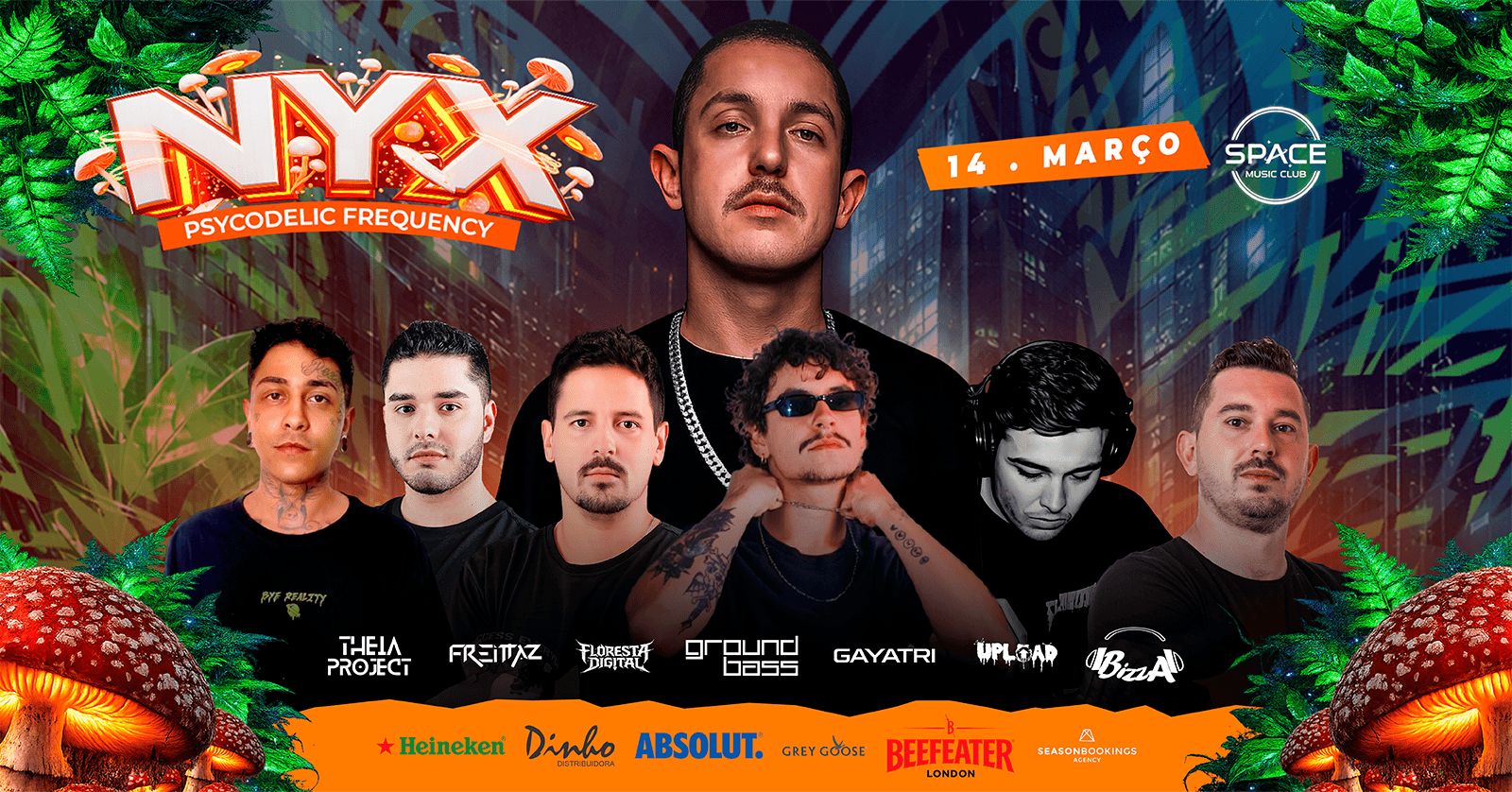 Capa do evento: GROUNDBASS na Space Music Club 14.03 - NYX Psycodelic Frequency