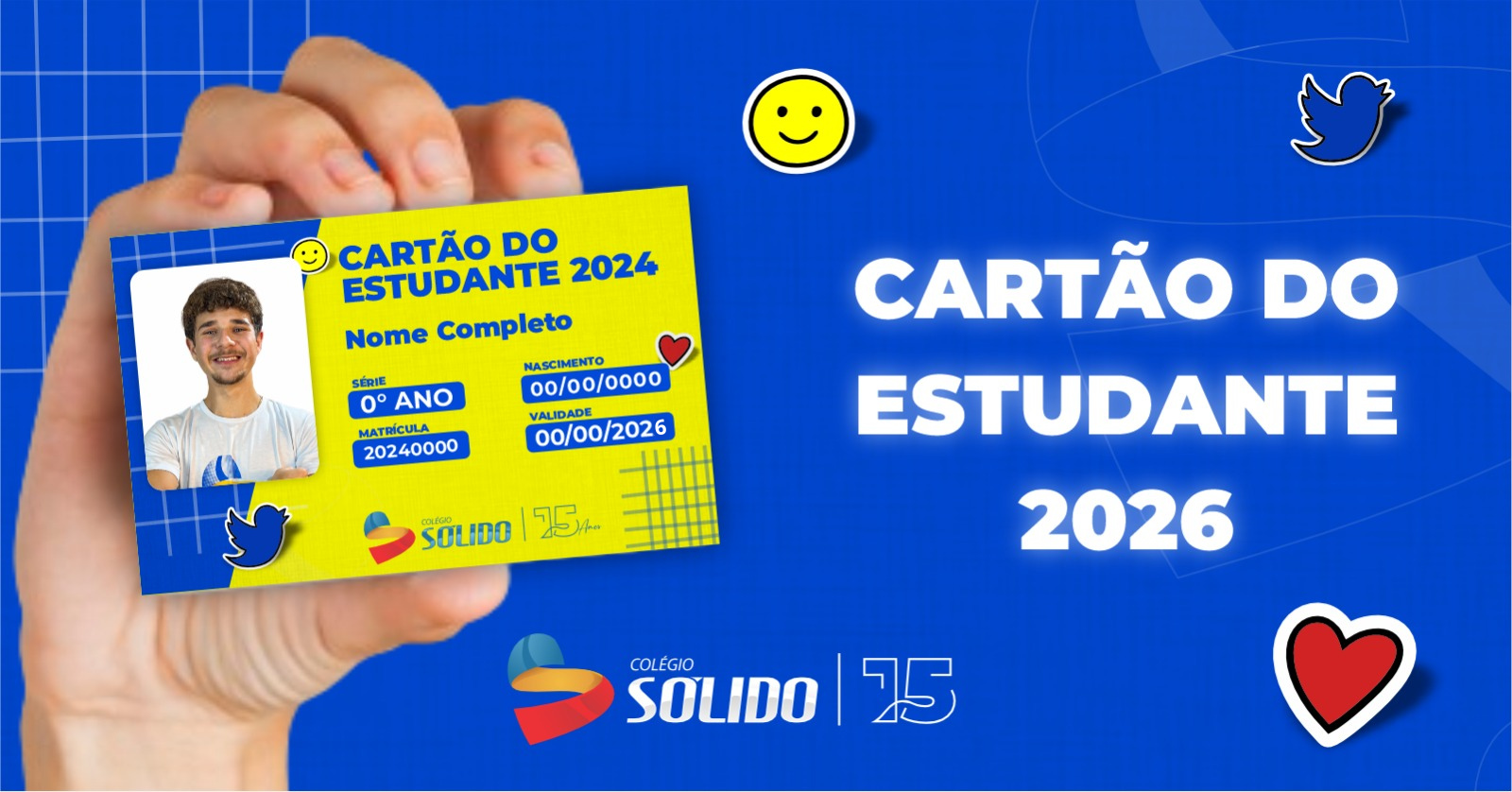 Solicitar carteirinha de estudante - Colégio Sólido 2026/1