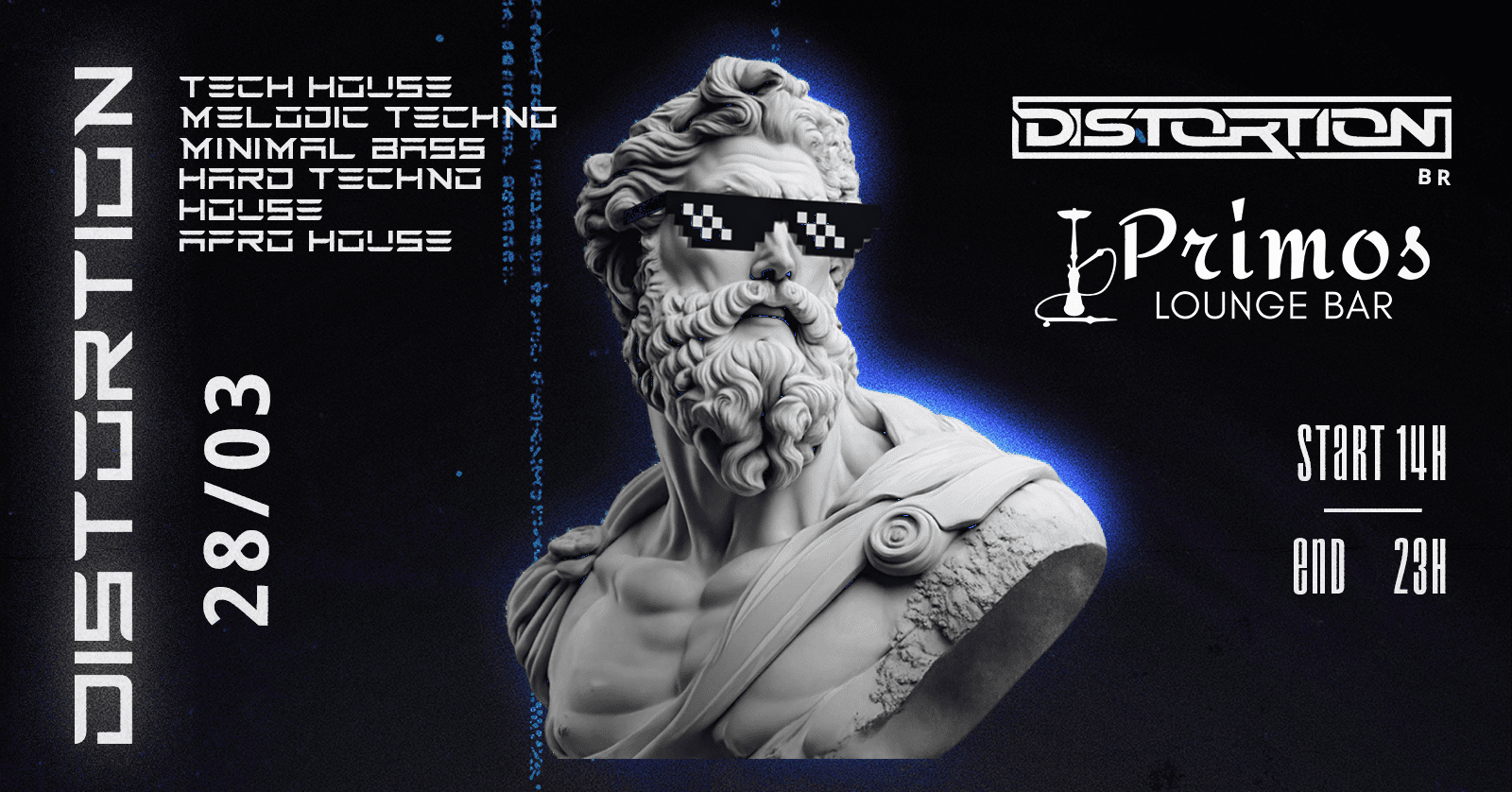 Capa do evento: DISTORTION - 28/03 - PRIMOS LOUNGE BAR