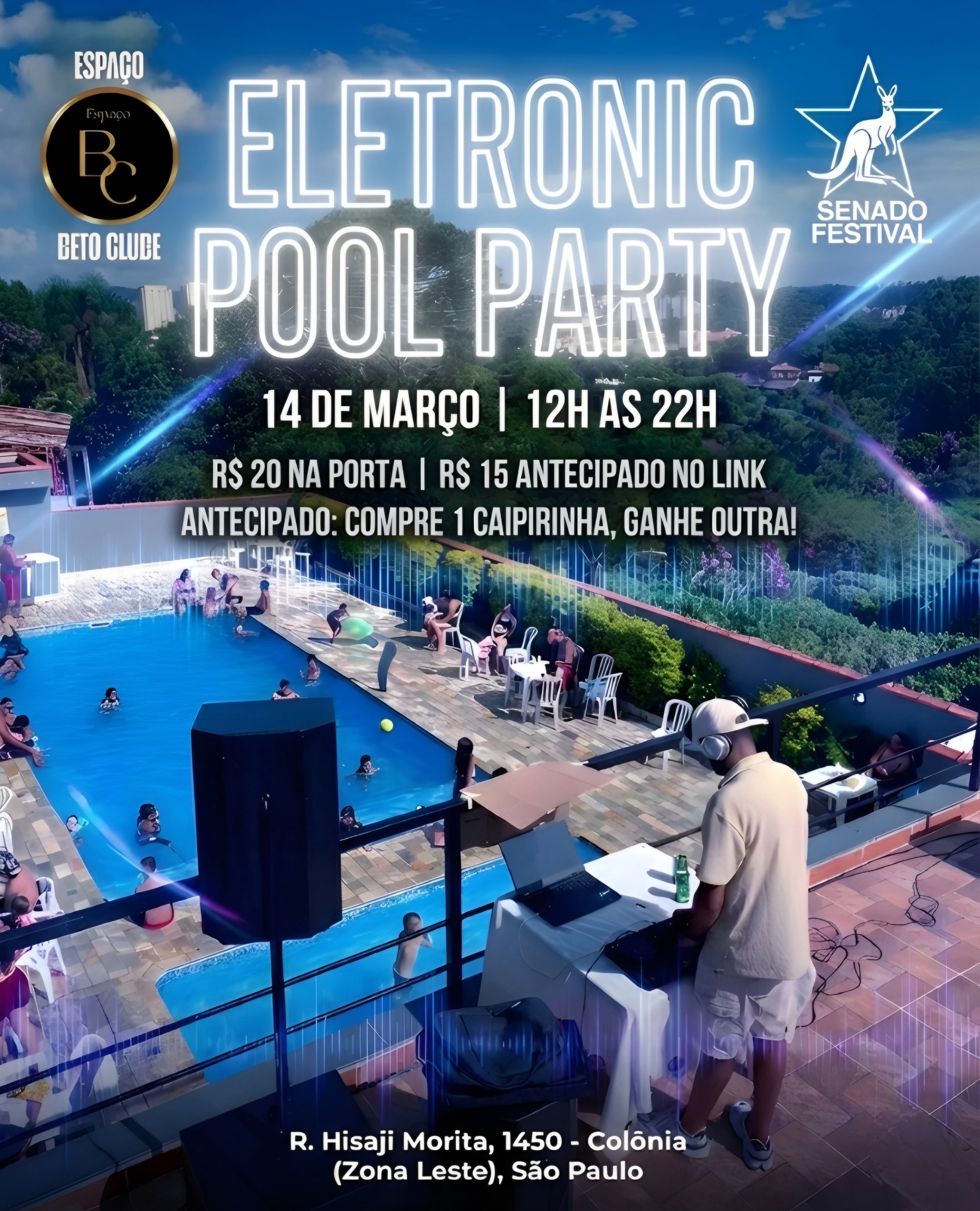 Eletronic Pool Party ! Senado & Beto Clube - São Paulo, SP
