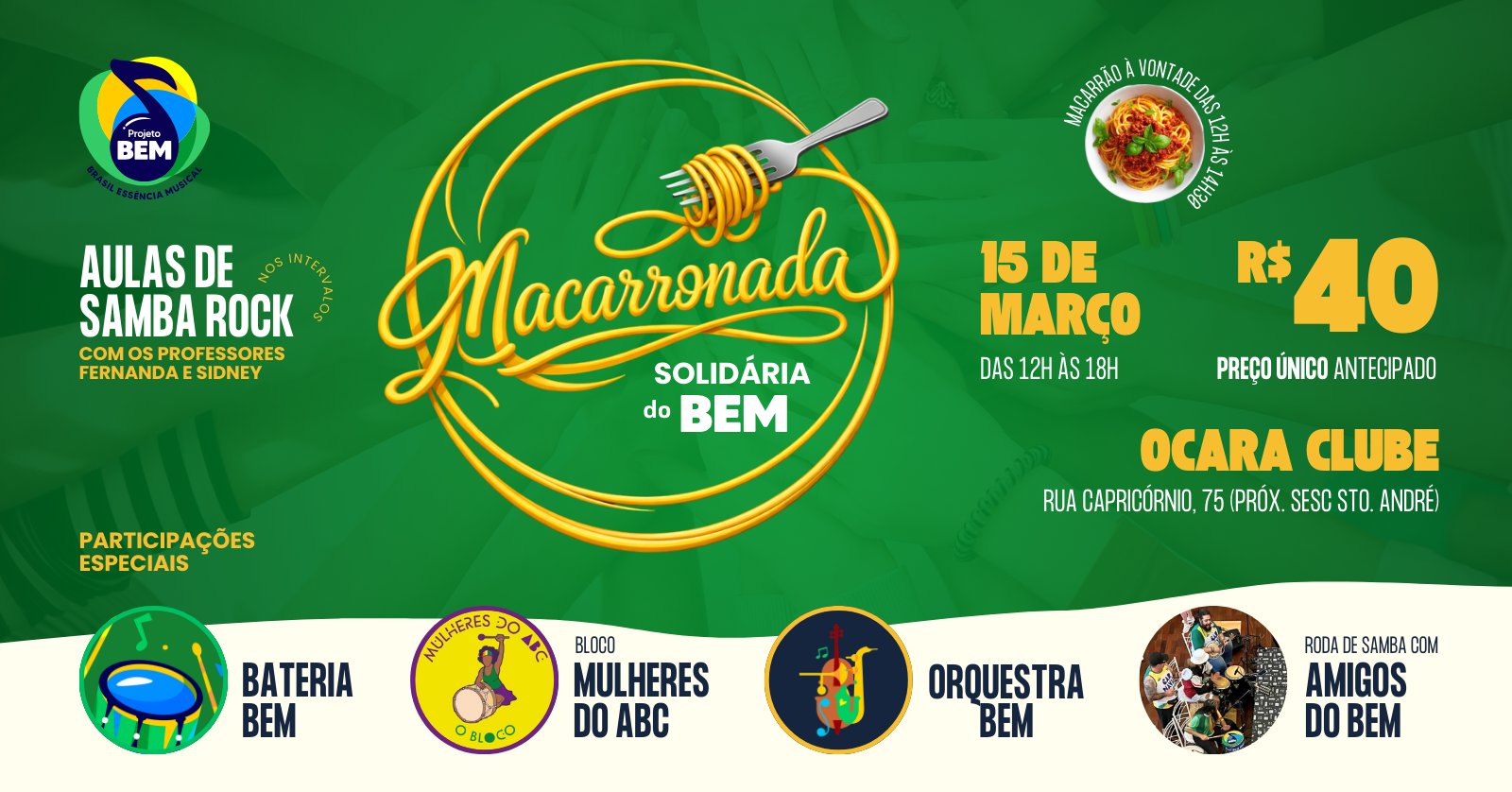 Macarronada Solidária do BEM - Santo André, SP