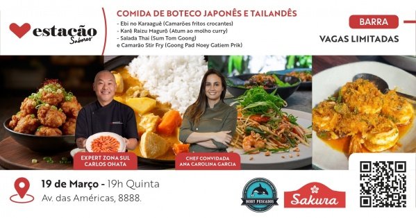 Comida de Boteco Japonês e Tailandês
