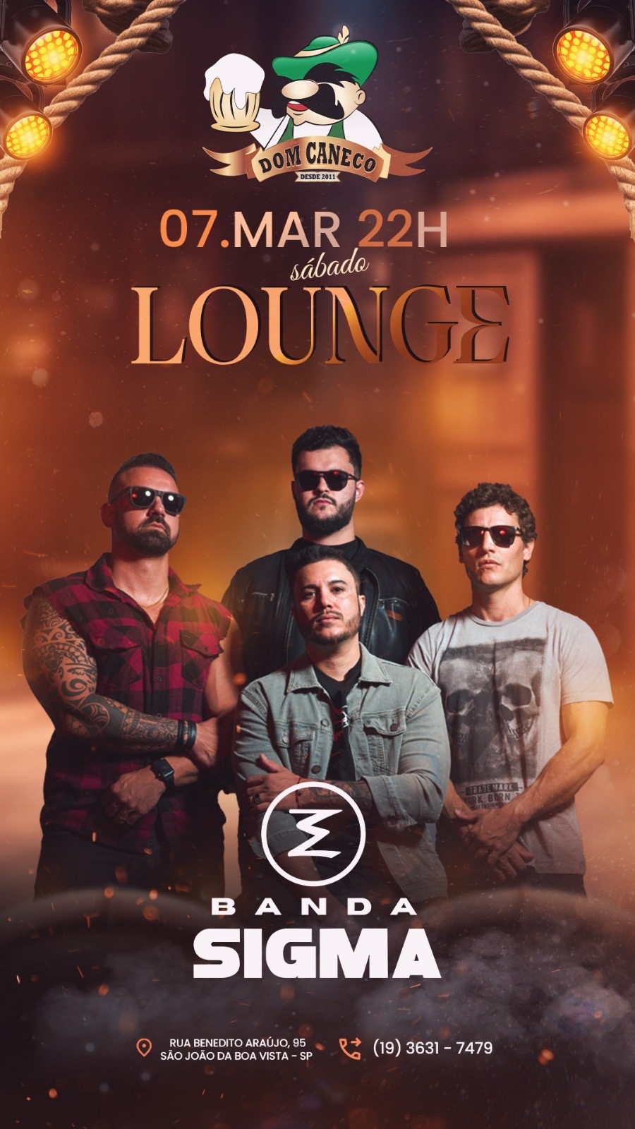Banda SIGMA no lounge do DOMCA - São João da Boa Vista, SP