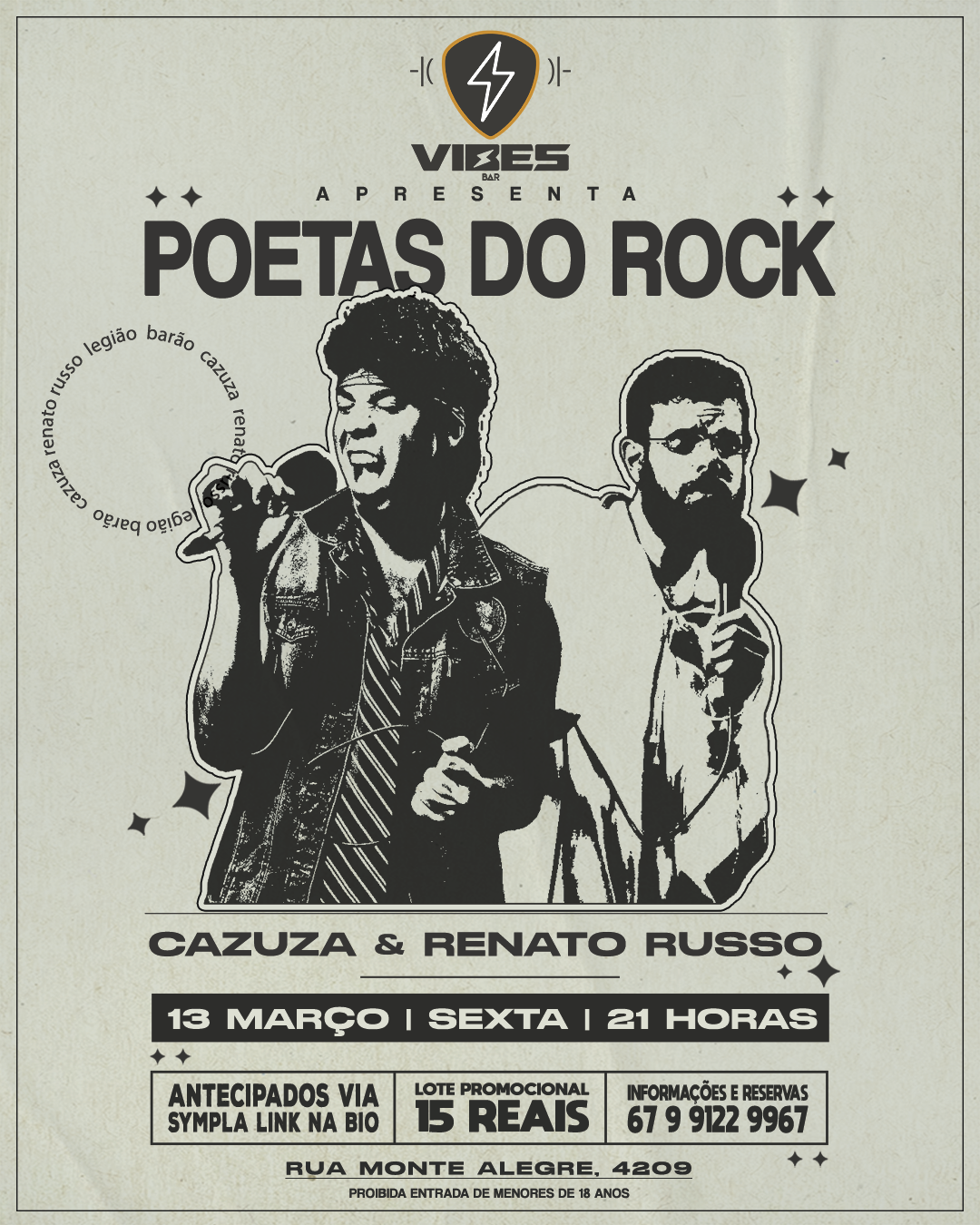 13.03 - VIBES BAR - POETAS DO ROCK - Dourados, MS