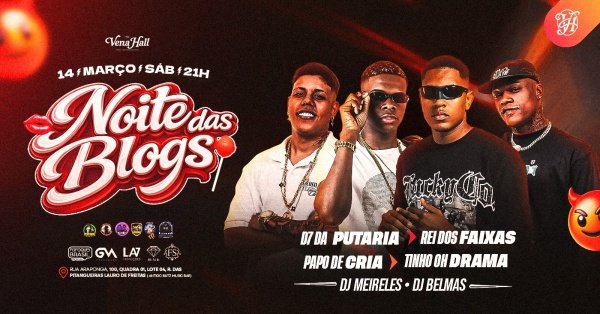 Imagem do evento Noite das Blogs