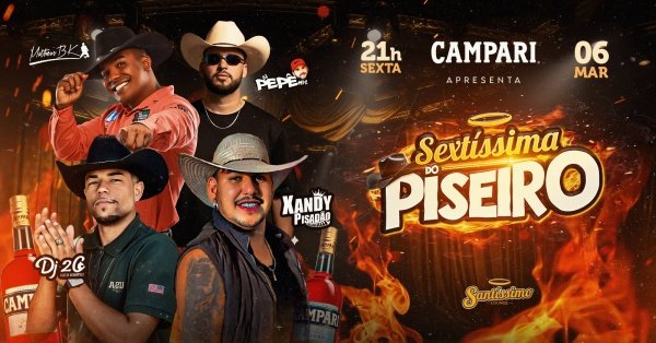 Imagem do evento Sextissima do Piseiro 06.03 - Santissimo Lounge